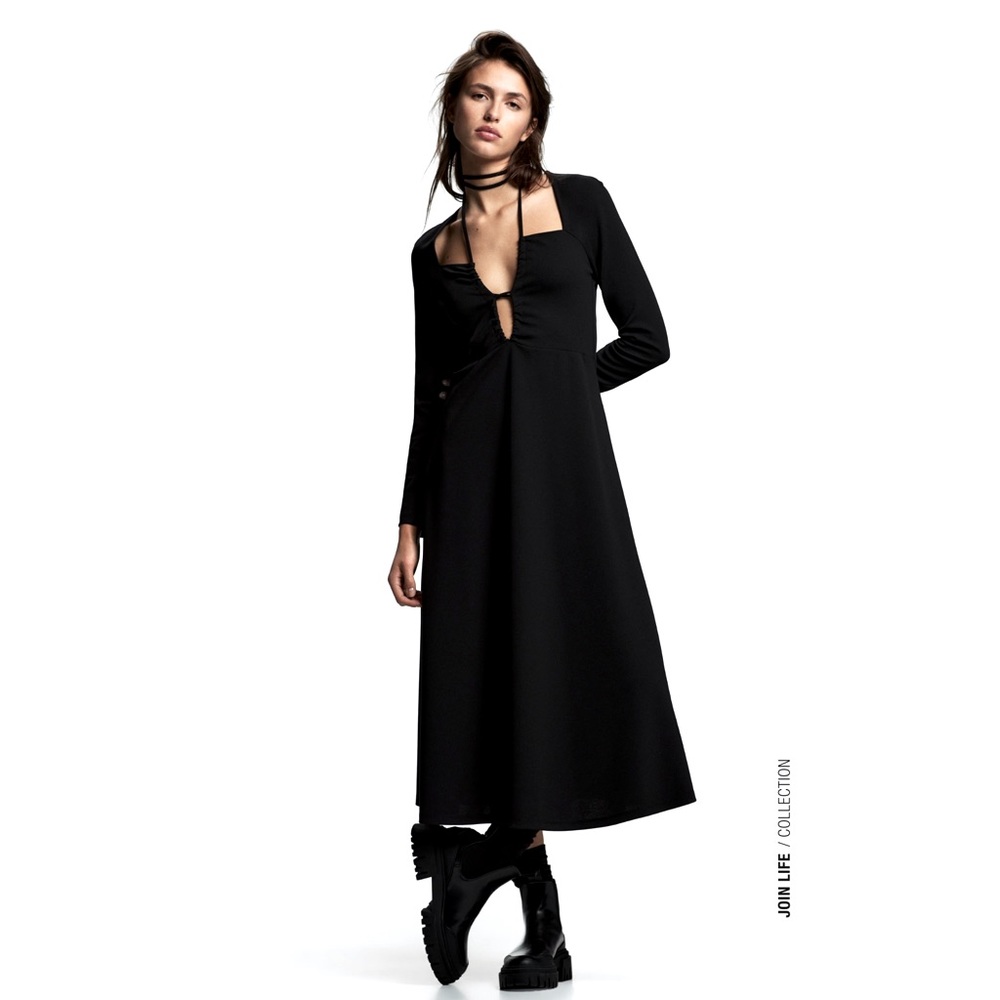 Zara front tie midi dress